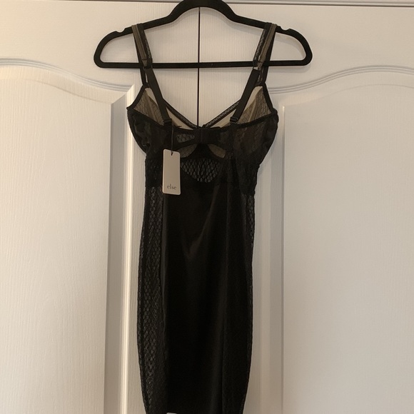 NWT Else black silk balcony chemise slip - Picture 6 of 10